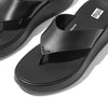 Fitflop - F-Mode Luxe Leather Flatform Toe-Post Sandals All Black