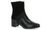 Caprice - Leather & Suede Heeled Ankle Boot Black