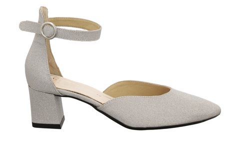 Ara - London Mid-Heel with Ankle Strap Silver