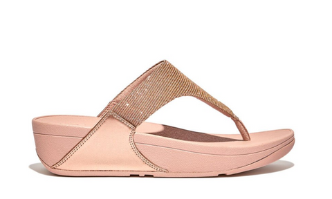 Fitflop - Lulu Shimmerlux Toe-Post Sandals Rose Gold
